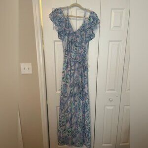 Lilly Pulitzer size large maxi dress in blue, pink, green print